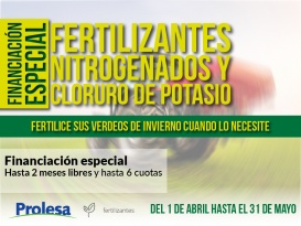 Financiación Especial para Fertilizantes Nitrogenados y Cloruro de Potasio