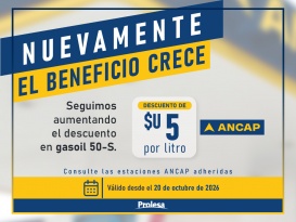 ANCAP aumenta el descuento en gasoil 50-S